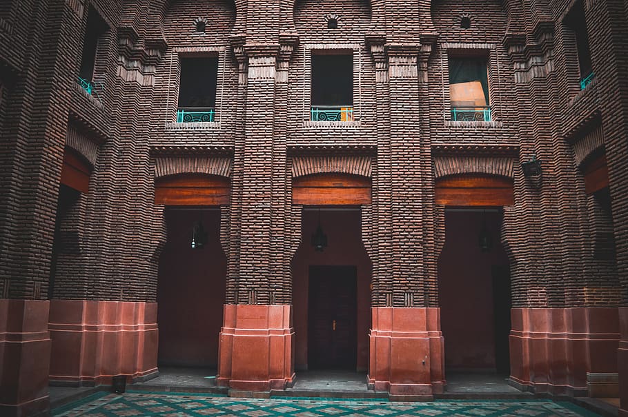 theatre, place, marrakesh, morocco, oldschool, windows, door, HD wallpaper
