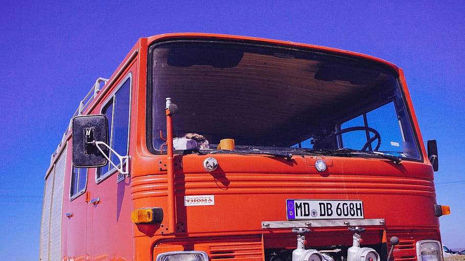 van, red, blue, simple, drive, car, transportation, mode of transportation HD wallpaper