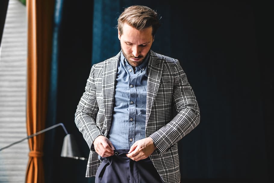 Man Holding His Pants, fashion, fine-looking, guy, model, person HD wallpaper