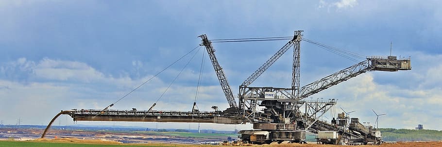 open pit mining, commodity, removal, energy, inden, excavators HD wallpaper