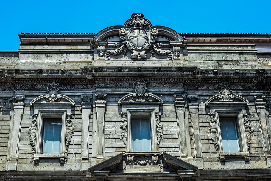 building, architecture, facade, windows, old, milan, milano HD wallpaper