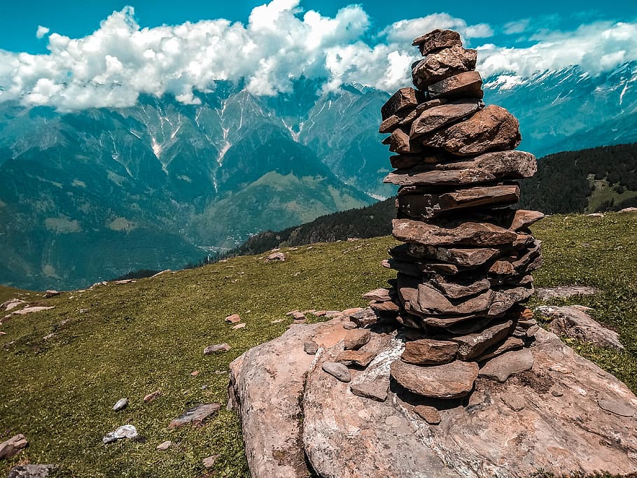 Photo of Rocks Piled on Top of Each Other, 4k wallpaper, altitude HD wallpaper