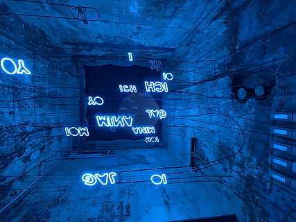 lighted room, neon, lindenpl. 1, germany, underground, unna, neon light HD wallpaper