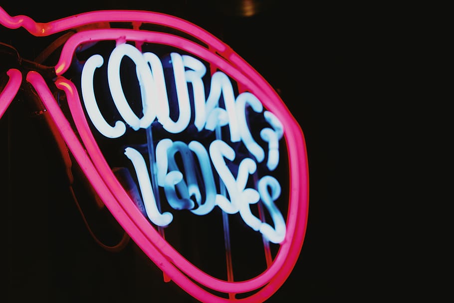pink and white LED light, text, neon, contact lenses, symbol HD wallpaper