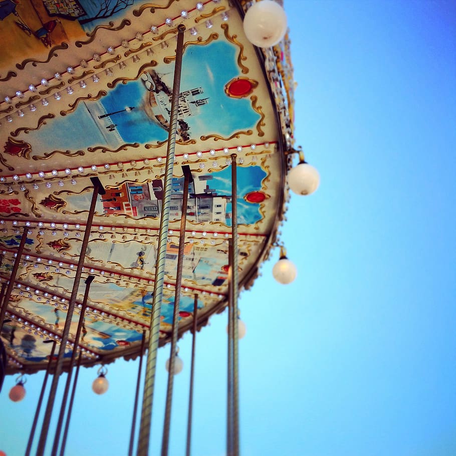parijs, carousel, fair, paris, bright, amusement park ride HD wallpaper