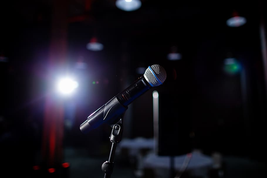 Microphone, macro, input device, arts culture and entertainment, HD wallpaper