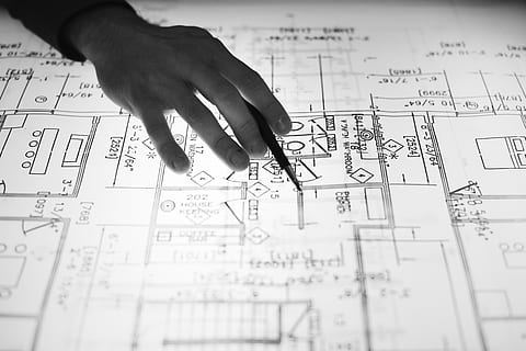 Person Holding Pen Point On Blueprint, architect, architecture HD wallpaper