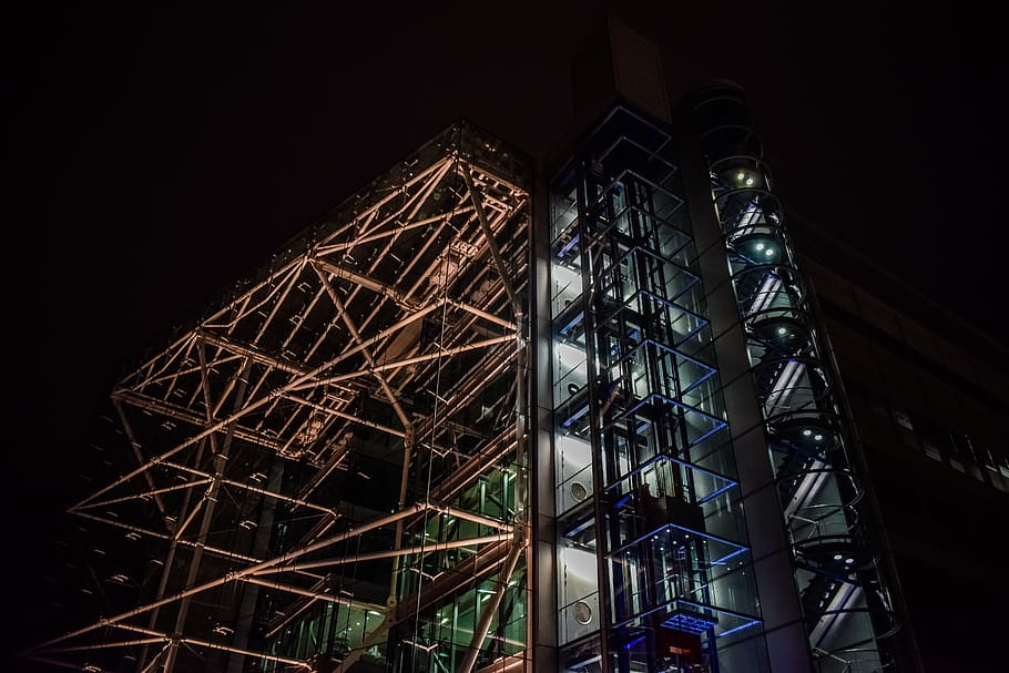 building, architecture, modern, glass, metal, facade, structure HD wallpaper