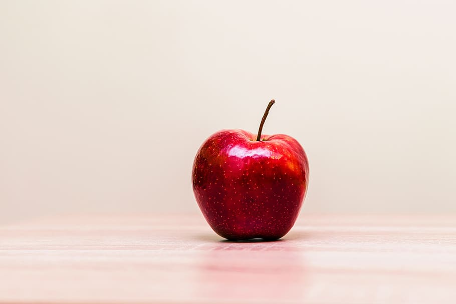 Red apple, fruit, minimal, minimalistic, simple, simplistic, healthy eating HD wallpaper