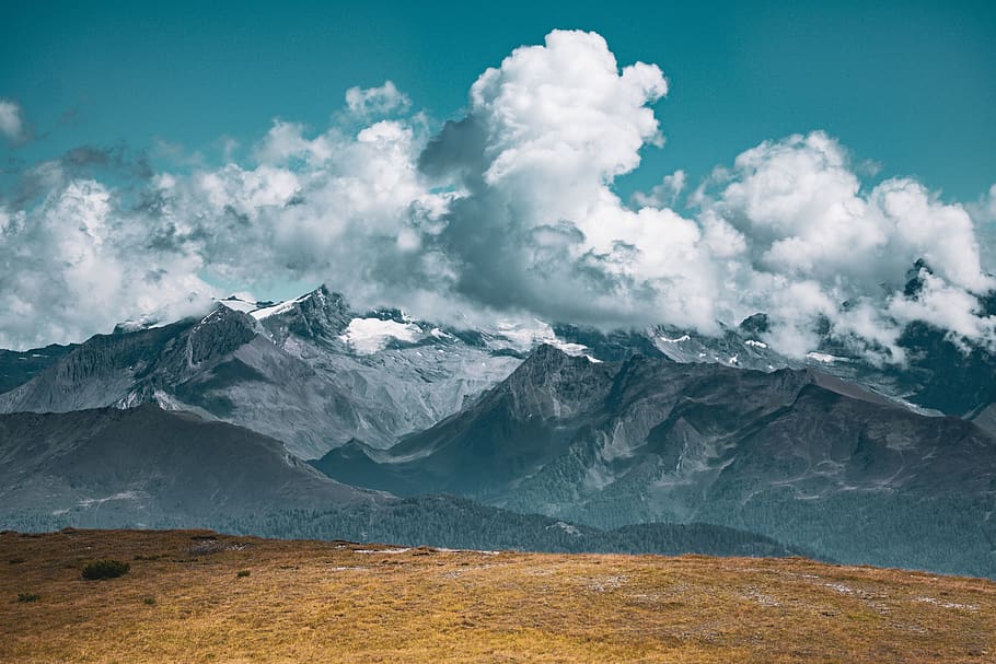 cloud formation over mountains, alps, nature, outdoors, ice, snow HD wallpaper