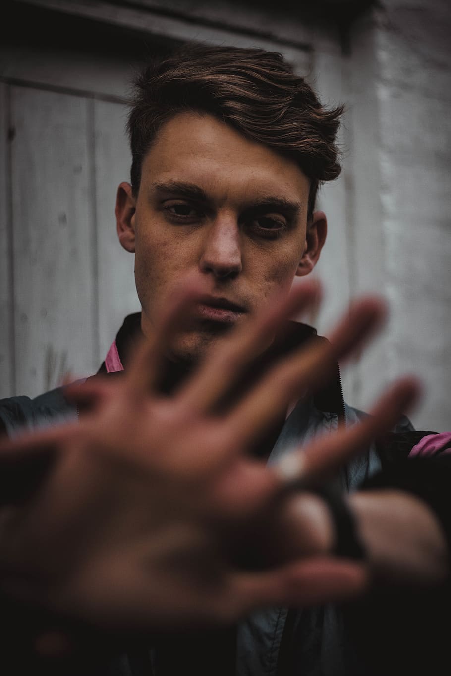 man covering camera using hand, young adult, portrait, one person HD wallpaper