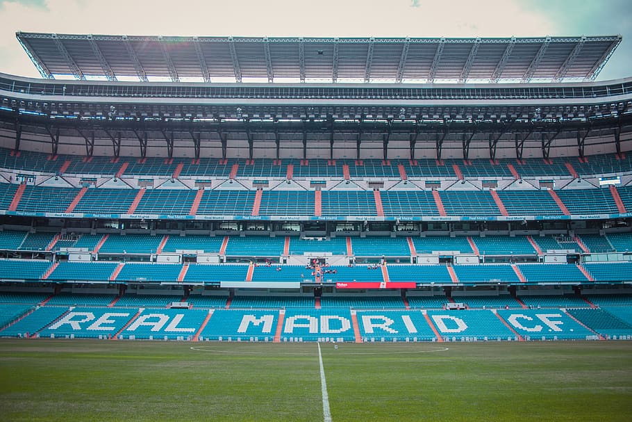 HD wallpaper: Real Madrid stadium, building, arena, field, pitch, santiago  bernabéu | Wallpaper Flare
