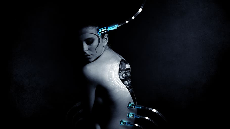 robot, woman, face, cry, sad, artificial intelligence, forward
