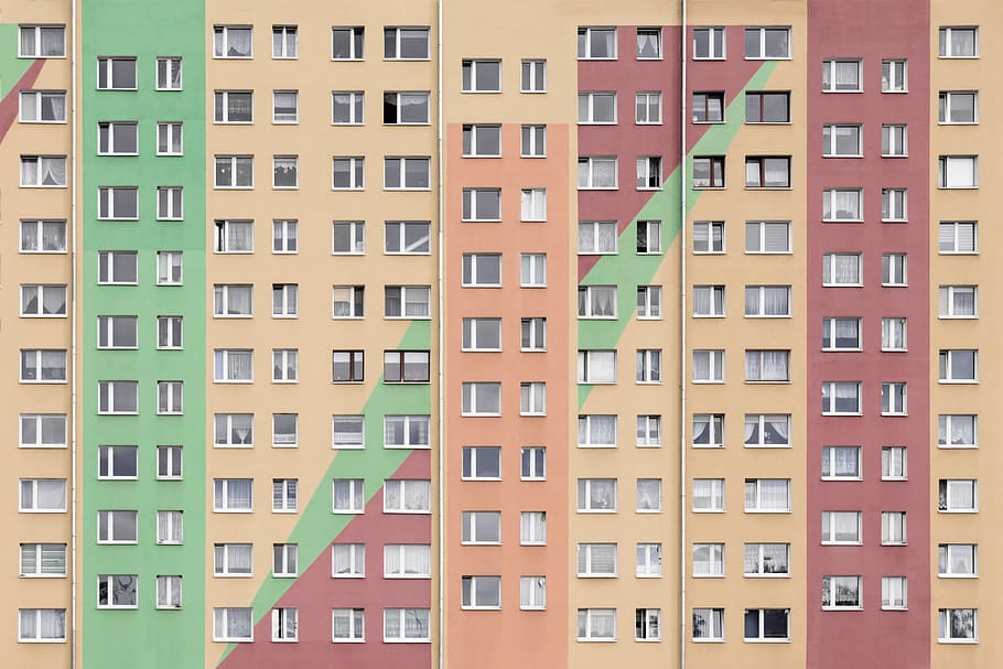 beige and pink building, window, architecture, architectural HD wallpaper