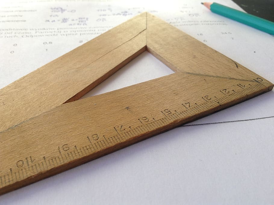 Brown Wooden Measuring Tool, geometry, homework, inch, Mensuring HD wallpaper
