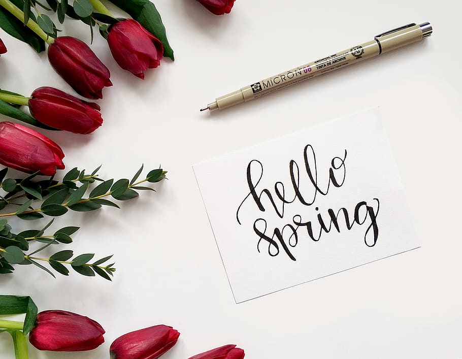 Hello spring background hires stock photography and images  Alamy