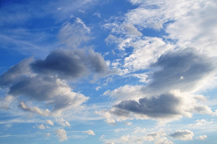 heaven, sky, blue, clouds, white, azure, cloud - sky, beauty in nature HD wallpaper