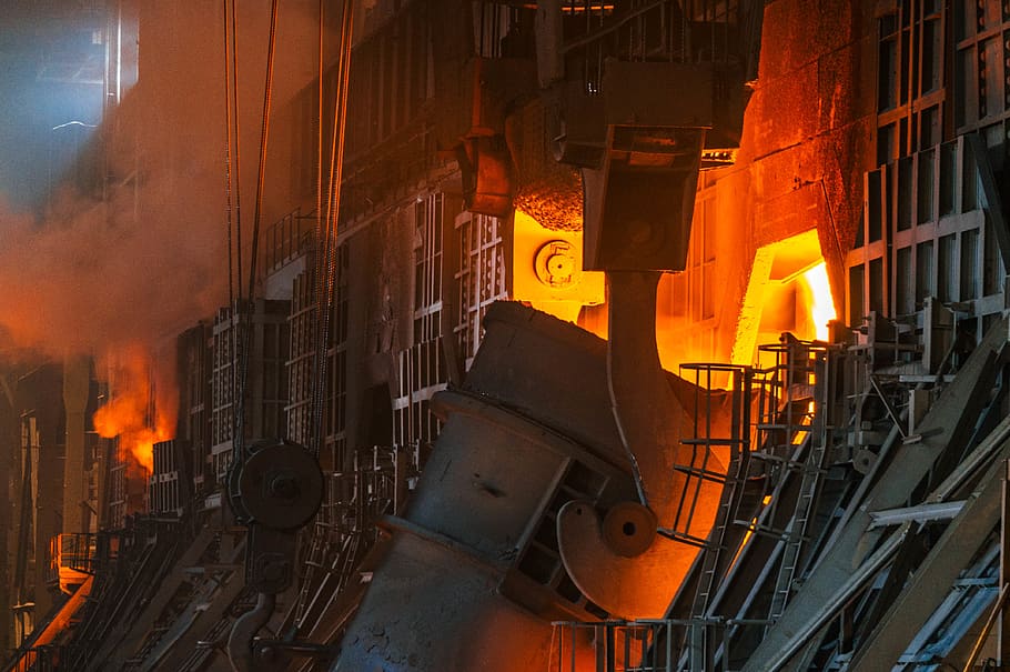 russia, cherepovets, facility, plant, factory, fire, iron, metal