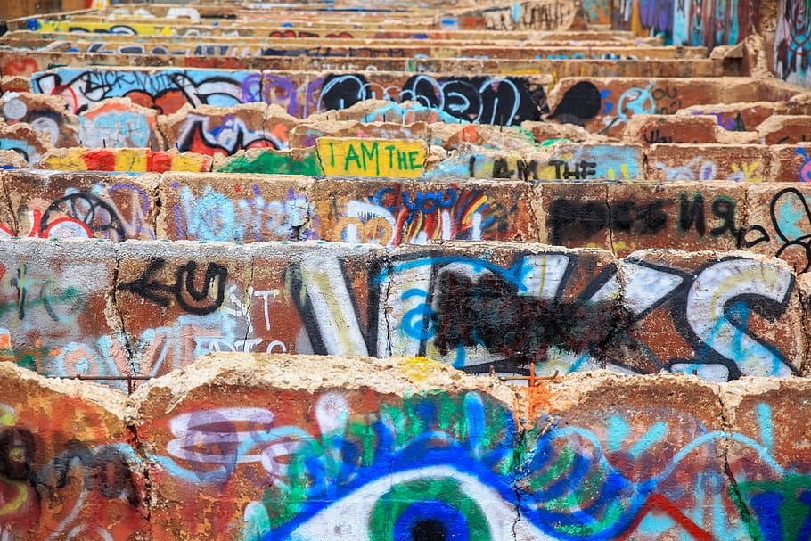 abandoned, grafitti, paint, lost, walls, urban, graffiti, multi colored HD wallpaper
