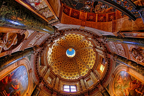 italy, siena, architecture, indoors, built structure, ceiling HD wallpaper