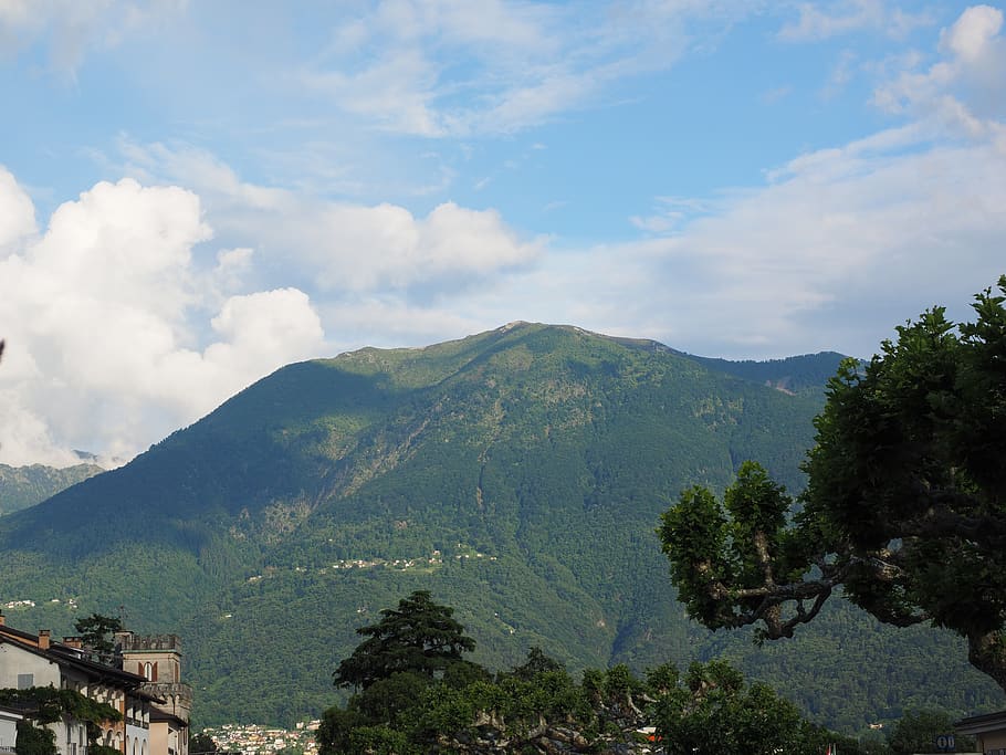 ascona, view, mountain, landscape, monte gambarogno, cloud - sky HD wallpaper