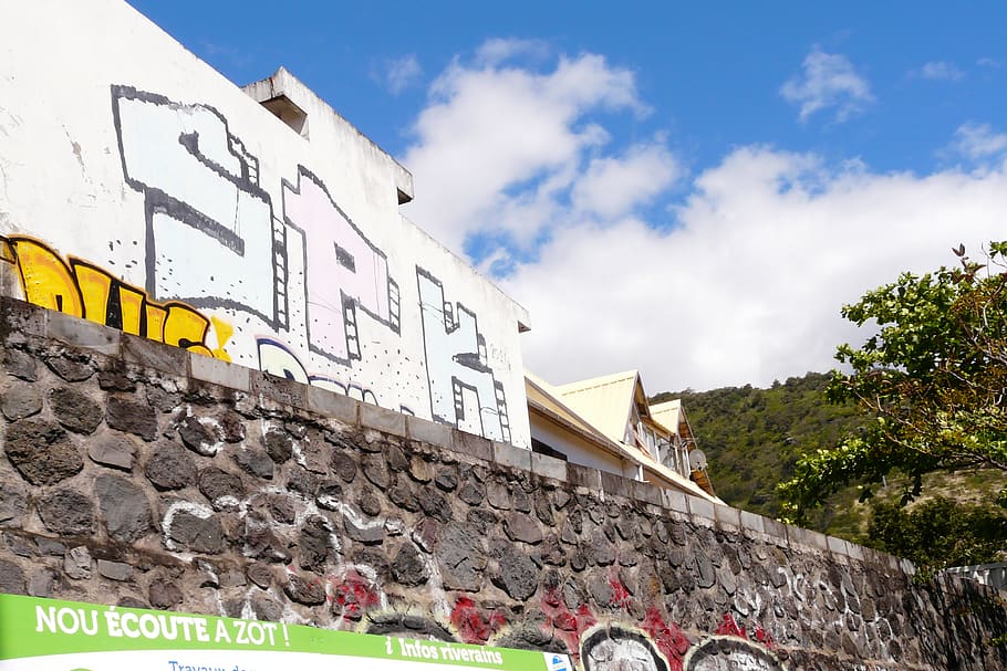 graffiti, sky, architecture, building exterior, built structure HD wallpaper