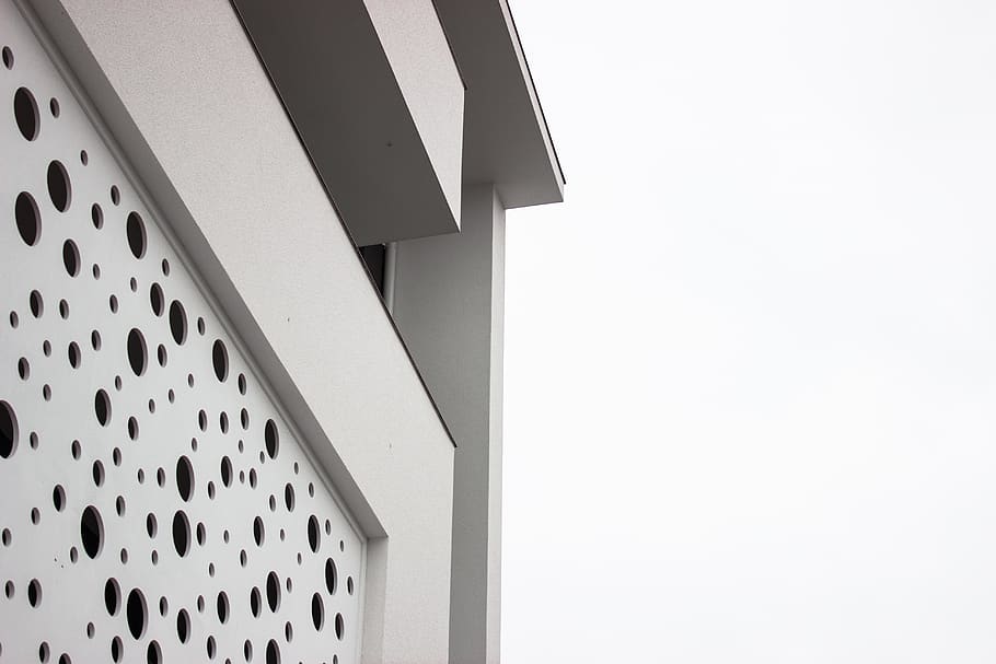white concrete house, game, domino, balcony, design, architecture HD wallpaper