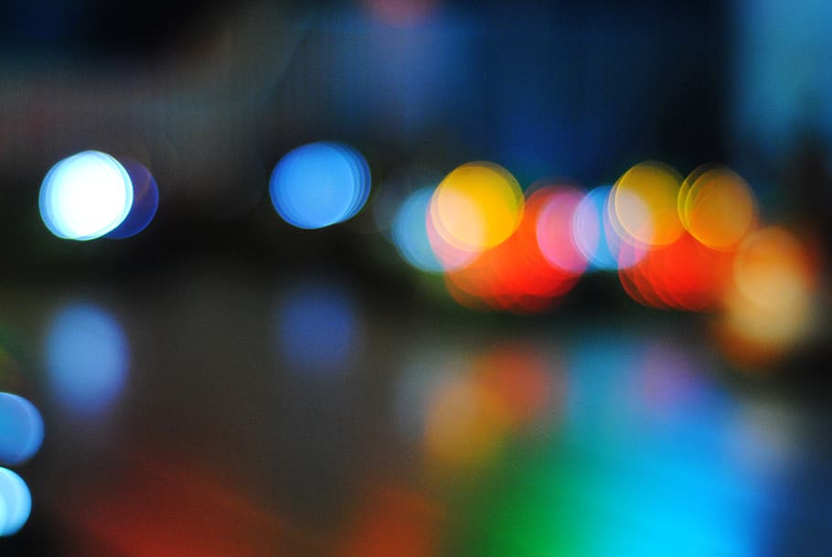 bokeh lights, defocused, night, multi colored, illuminated, abstract HD wallpaper