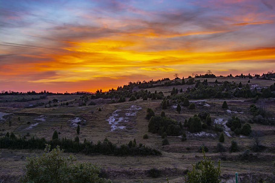 sunset, rural, nature, sky, clouds, landscape, beautiful, sunrise HD wallpaper