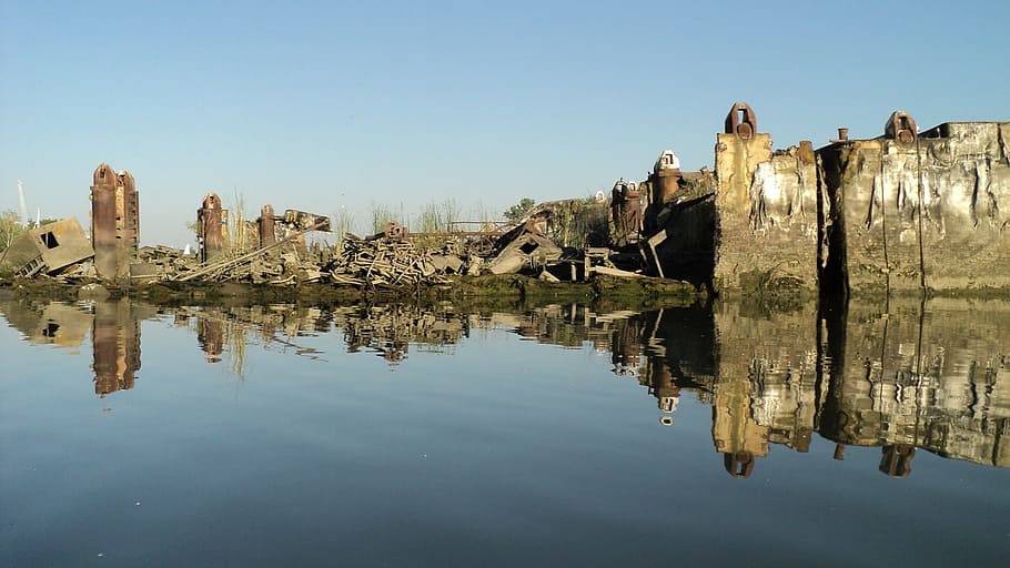 landscape, water, lake, river, reflection, architecture, sky HD wallpaper
