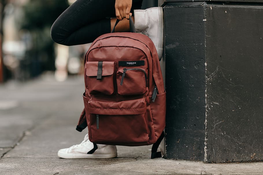 Person Holding Backpack, one person, real people, bag, low section HD wallpaper