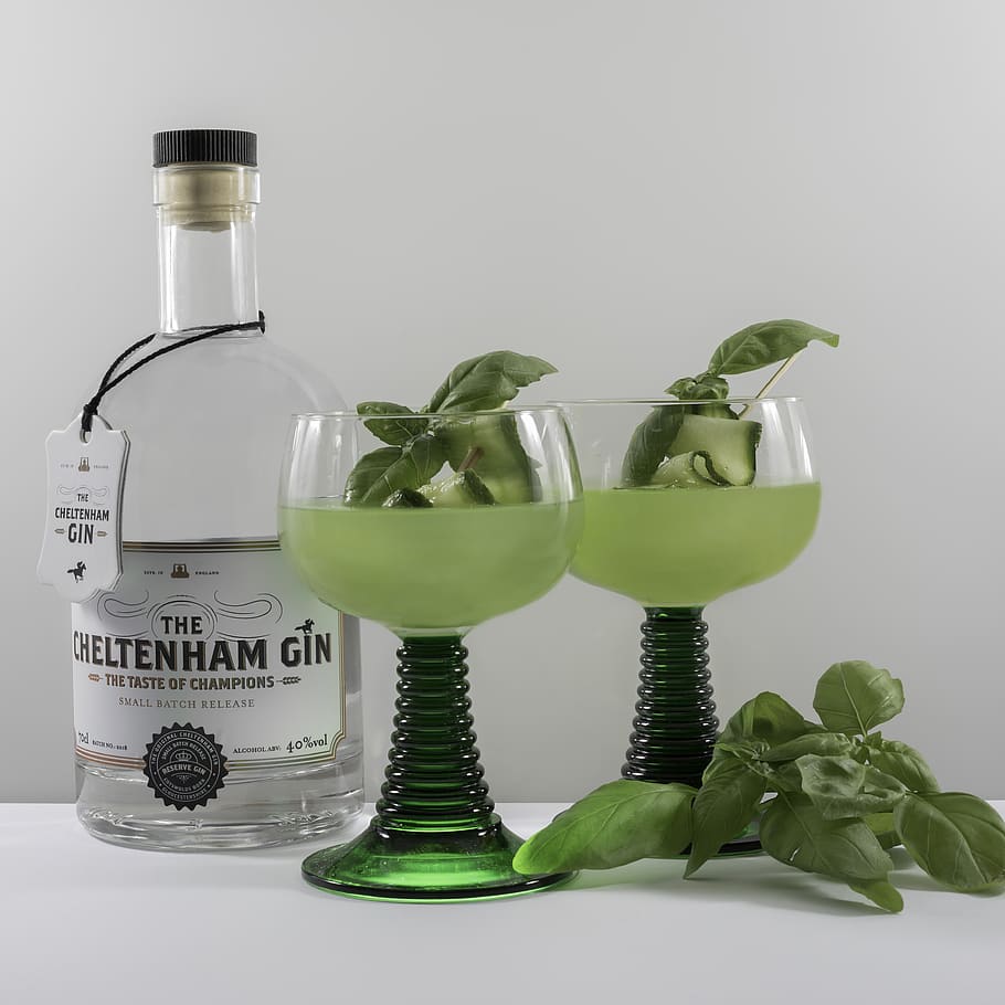 gin, cocktails, drinks, still life, indoors, studio shot, white background HD wallpaper