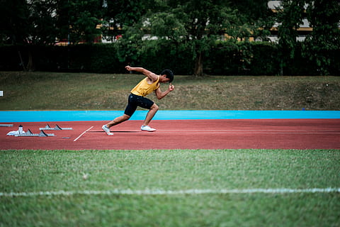 man running on field, human, person, sport, sports, people, team sport HD wallpaper