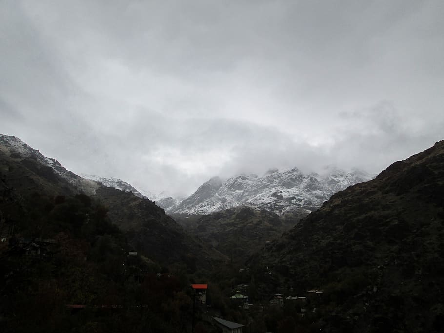 mountaint, peaceful, snow, darband, tehran, iran, sky, beauty in nature, HD wallpaper
