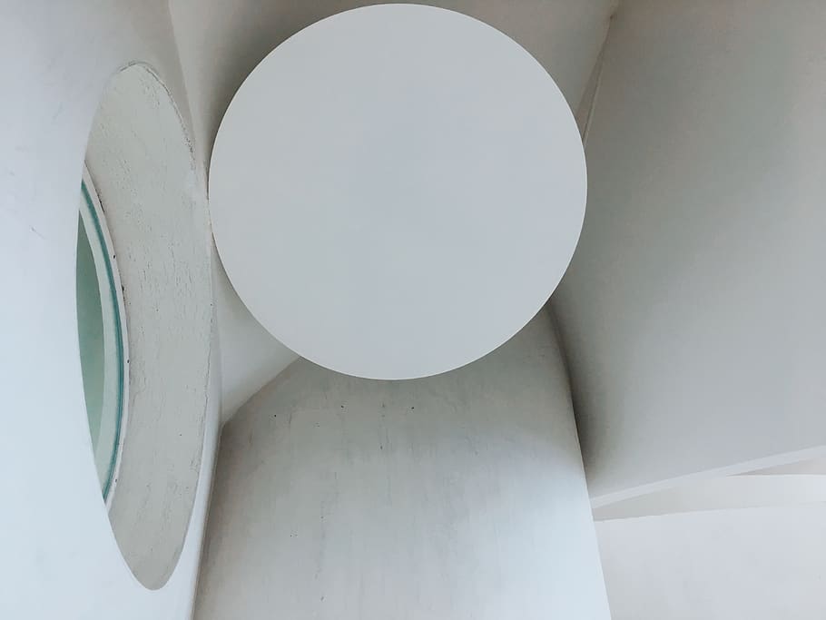 concrete, window, indoors, white, minimal, white color, no people HD wallpaper