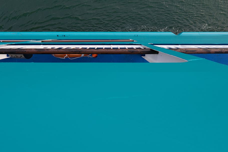 boat, ship, sea, perspective, water, pool, swimming pool, blue HD wallpaper