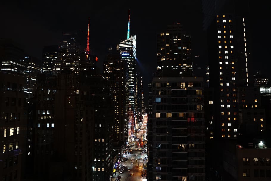 cityscape at night, outdoors, landscape, nature, metropolis, urban HD wallpaper