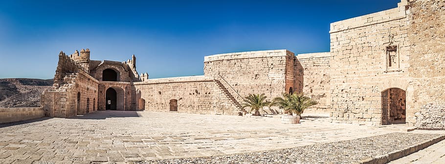 alcazaba, almeria, fortress, andalusia, architecture, historic, HD wallpaper