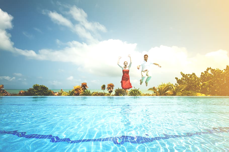 water, pool, human, person, sky, mexico, moon palace golf and spa resort HD wallpaper