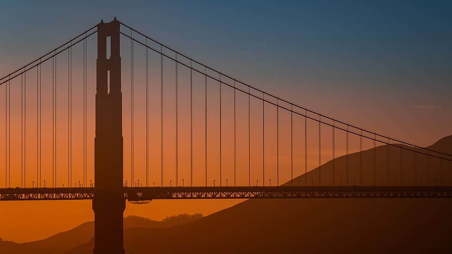 San Francisco Bridge, built structure, sky, connection, bridge - man made structure HD wallpaper