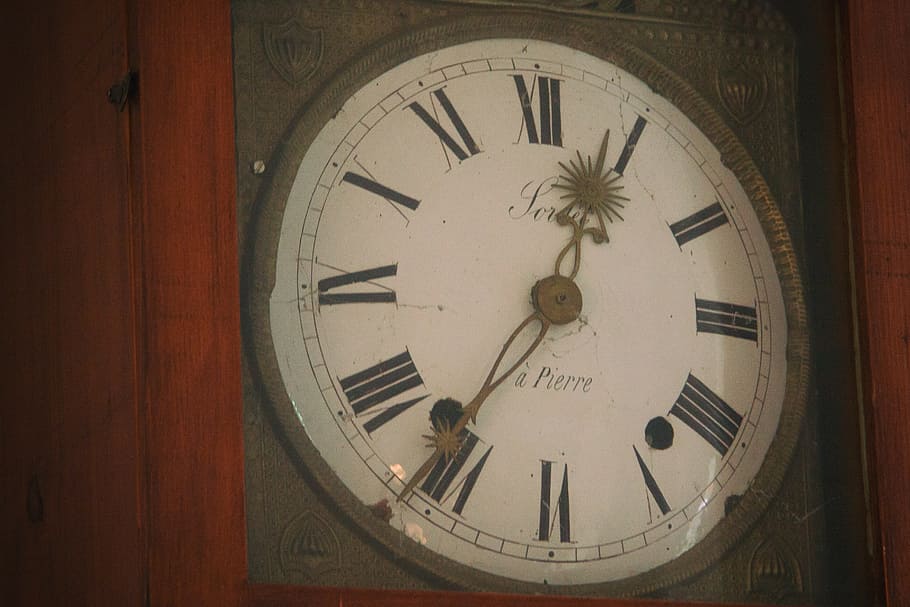 Old clock, aged, antique, before, bronze, close, copper, dark HD wallpaper