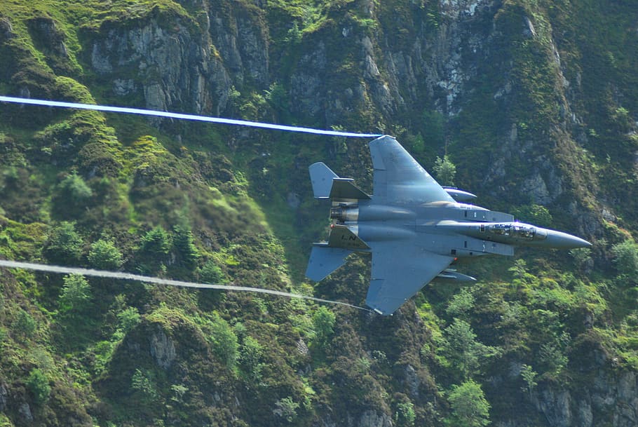 nature, day, tree, motion, transportation, air vehicle, mountain HD wallpaper