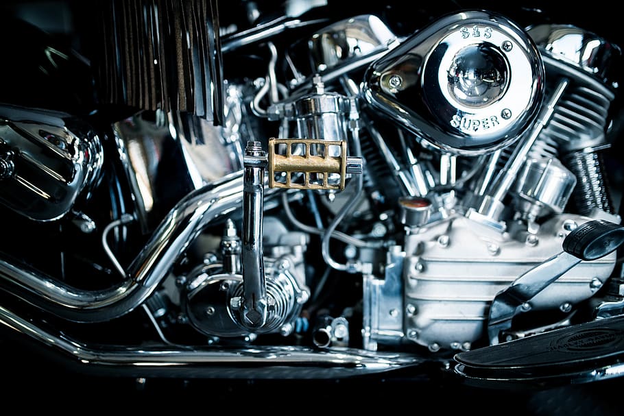 selective focus cruiser motorcycle, vehicle, engine, transportation, HD wallpaper