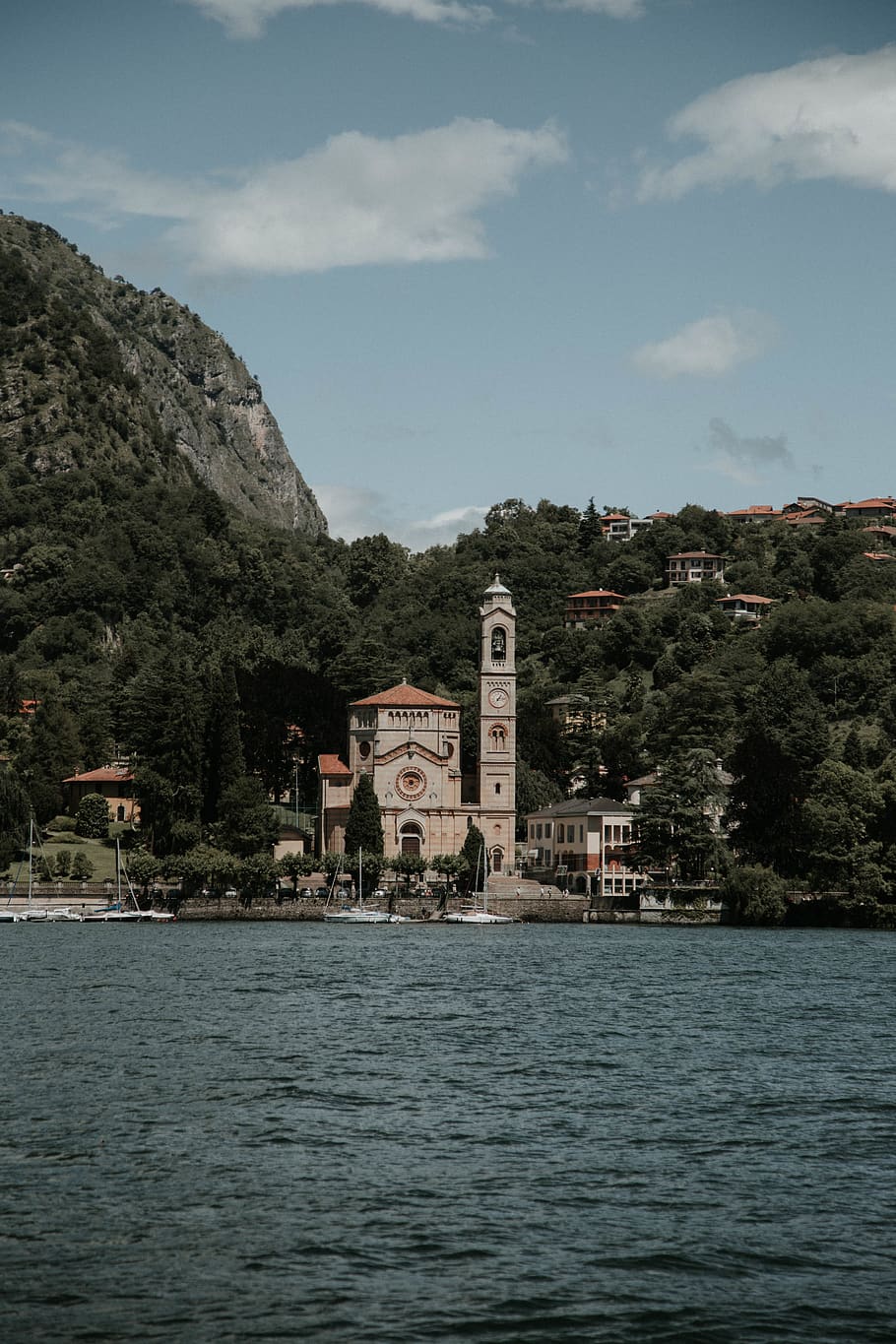 italy, lake como, mountain, trees, travelphotography, wanderlust, HD wallpaper