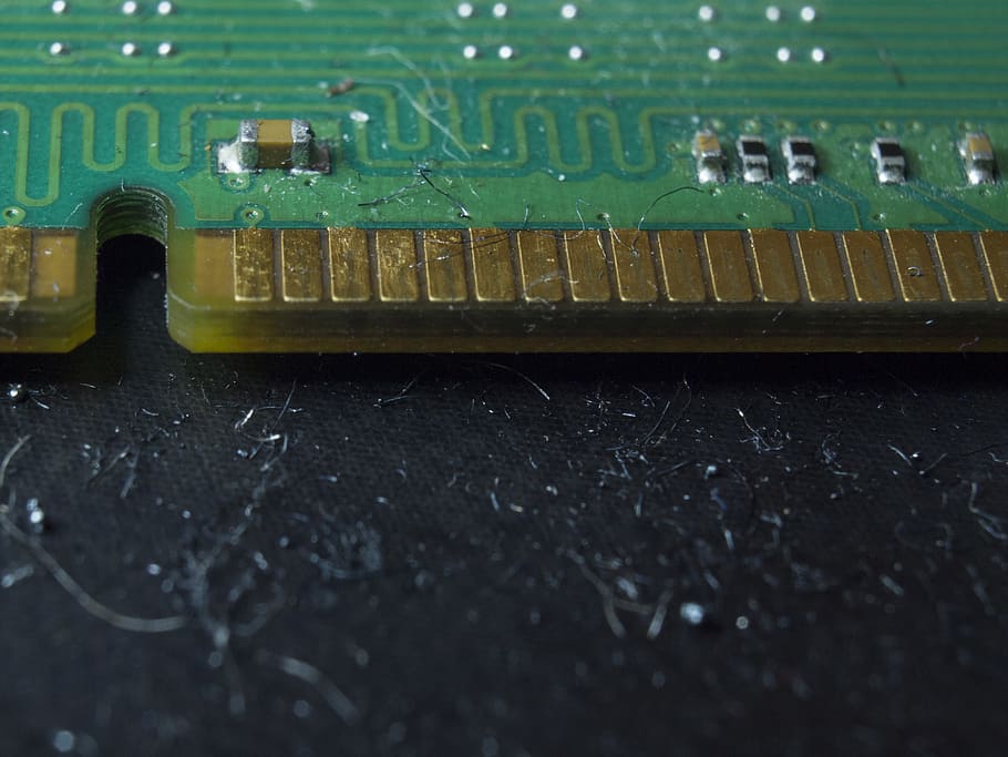 ram, chip, circuit, computer, device, green color, close-up HD wallpaper