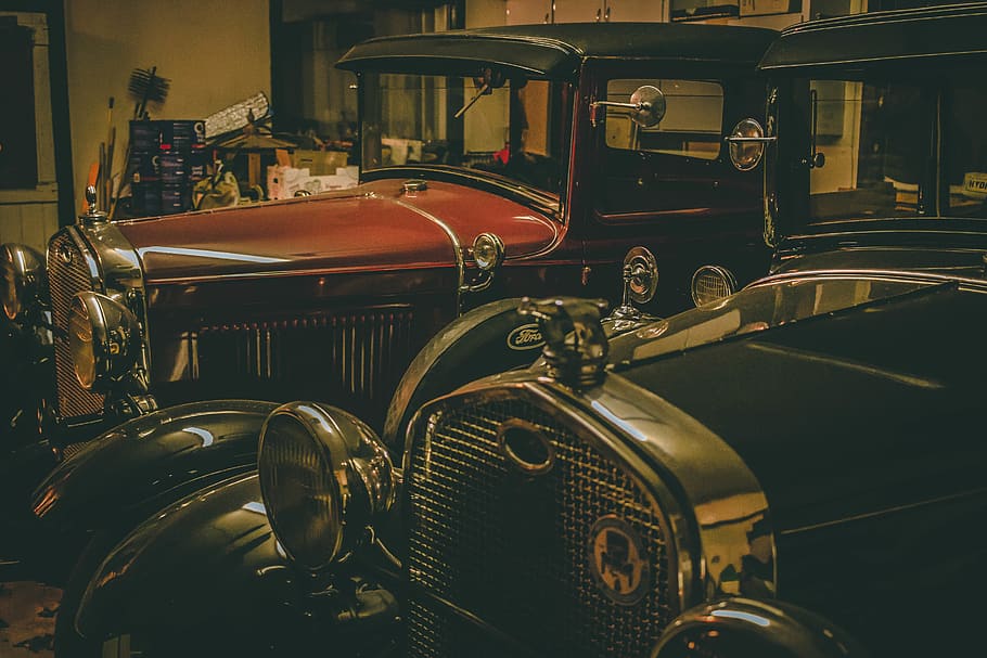 ford, a, model a, twins, vintage, old, mode of transportation HD wallpaper