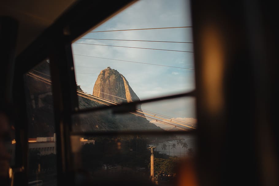 mount, forest, brasil, riodejaneiro, landscape, window, selective focus, HD wallpaper