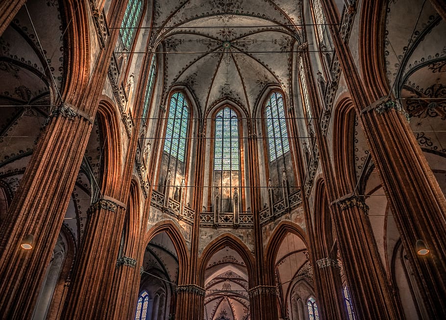 church, chapel, architecture, window, interior, religion, faith HD wallpaper