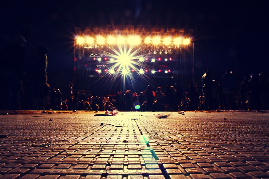 austria, frequency, sankt pölten, lights, people, festival HD wallpaper