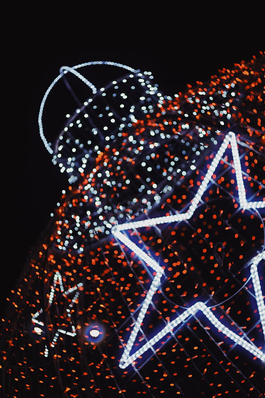 bokeh, wallpaper, background, glow, light, night, vsco, christmas tree HD wallpaper